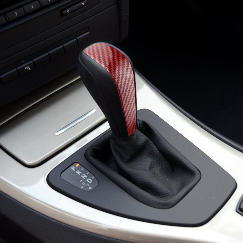 Car Gear Shift Knob Sticker Trim for BMW 3Series E87 E90 E91 E92 E93 E84 2006-2012 Carbon Fiber Decoration Cover Accessories