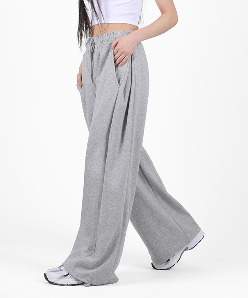 FOR THE FIT [Summer Or Regular] Side Pintuck Sweat Wide Pants_Melange