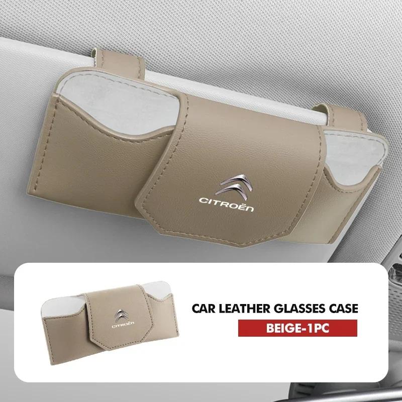 Magnetic Leather Car Storage Glasses Case Accessories For Citroen C4 C3 C5 C1 C2 C6 VTS C4L DS3 DS4 DS5 Grand Berlingo