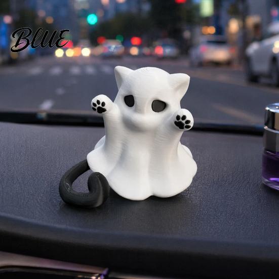 Белый Кот-Призрак Фигурка Украшение 3D Печатное Декоративное Украшение