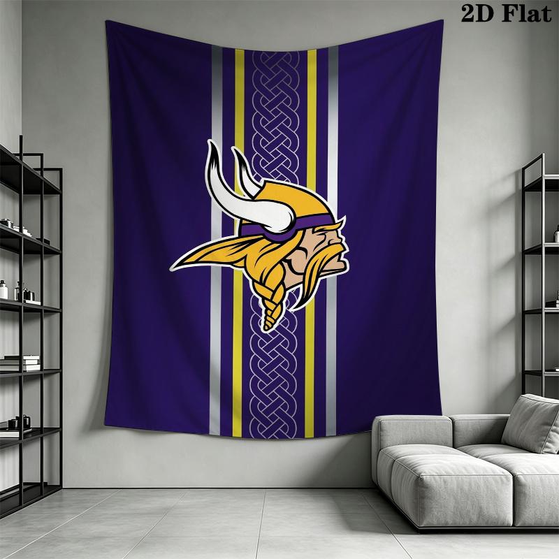 Minnesota Vikings Wall Tapestry Aesthetic Wall Hanging Printed Fabric Blanket Decorative Tapestries for Bedroom Living Room Home Decor
