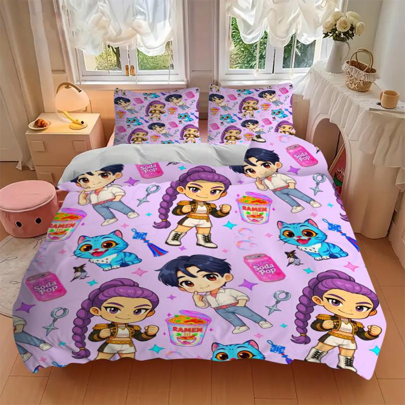 3Pcs Chibi Characters Toys Bedding Sets For All Sizes New 3D Printed Bed Cover Comforter Duvet Cover Pillowcase Bedroom Decoration