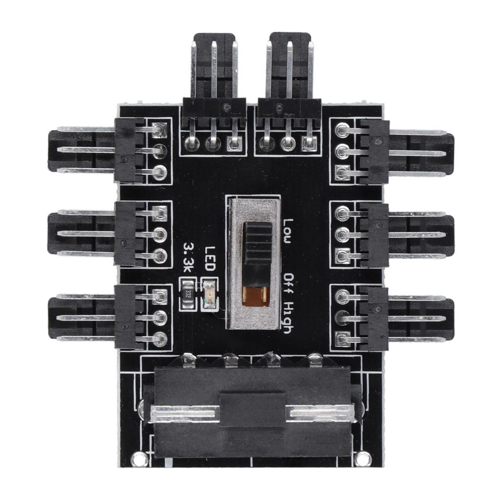 Разветвитель-хаб для компьютерных вентиляторов, 8-канальный регулятор скорости, 3-контактный удлинительный кабель, большой 4-контактный интерфейс