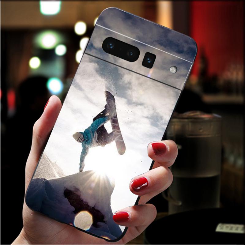 Чехол для телефона Google Pixel 10 9 Pro XL 9A 8 7 6 Pro Pixel 8A 7A 6A Pixel 8 7 6 5 Снег Умри Лыжи Сноуборд Спорт