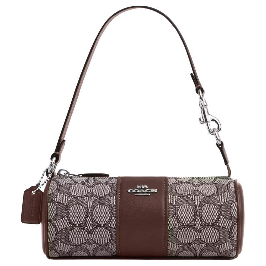 COACH Nolita Fabric With Leather Cylinder Bag Handbag, Shoulder Bag Small Women's Dark Coffee CU989-SVS8S