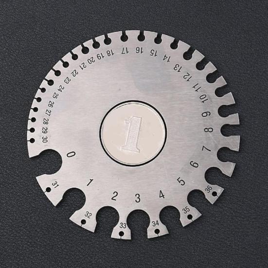 0-36 Металлическая круглая проволочная линейка AWG SWG, измерительный инструмент для толщины и диаметра