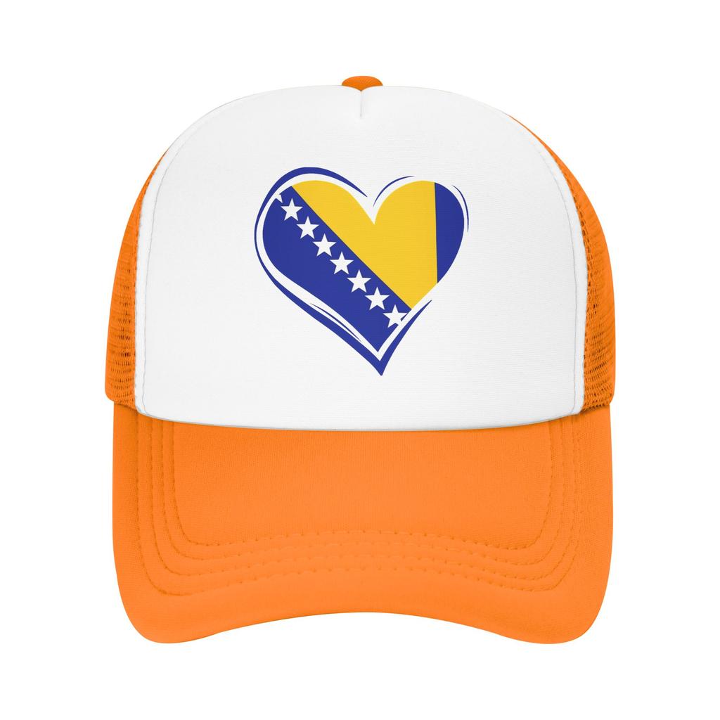 Bosnia and Herzegovina Flag Mesh Baseball Caps Adult Outdoor Trucker Worker Cap Hat Breathable Summer Trucker Cap