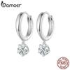 925 Sterling Silver 0.5CT Moissanite Ear Buckles Classic Hoop Earrings for Women Engagement Wedding Fine Jewelry Gift