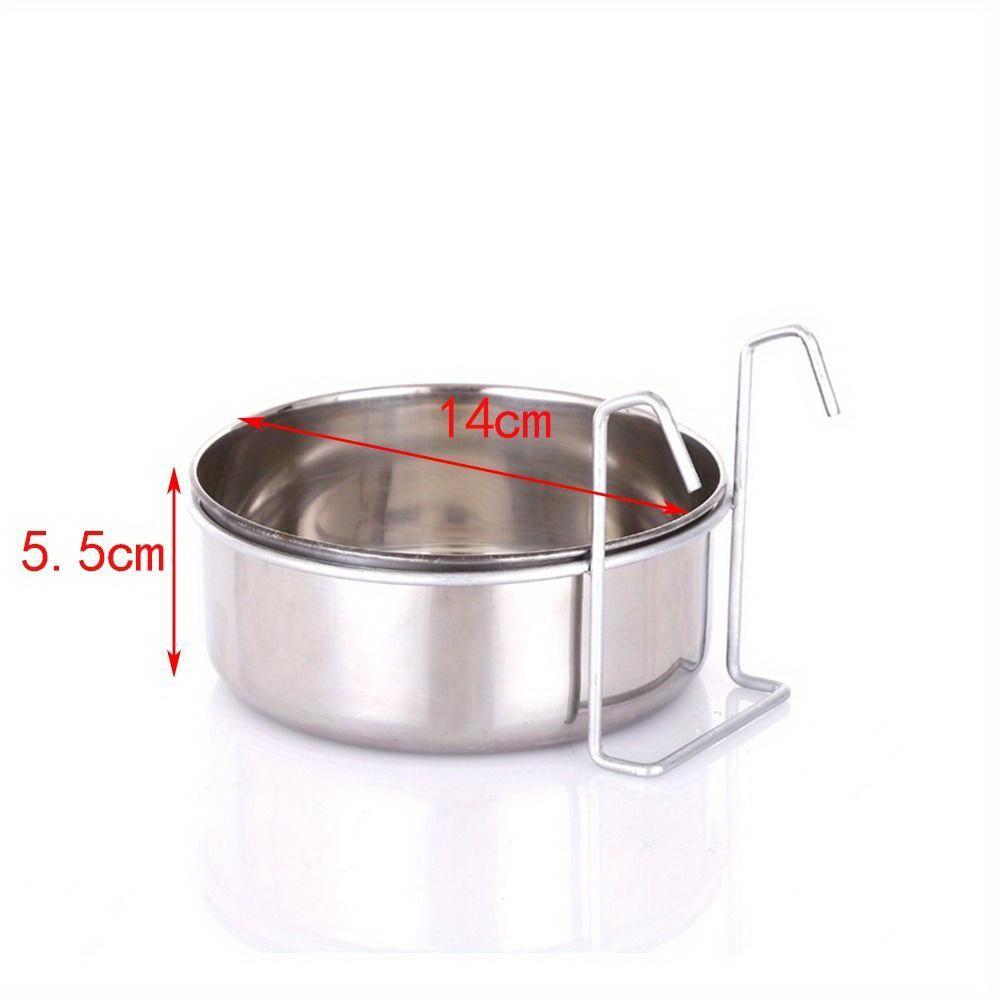 1PC Cat Hanger Cage Cup Stainless Steel Pet Feeding Tools Stationary Dog Bowl Hanging Feeder Dish Travel Food Water Bowls