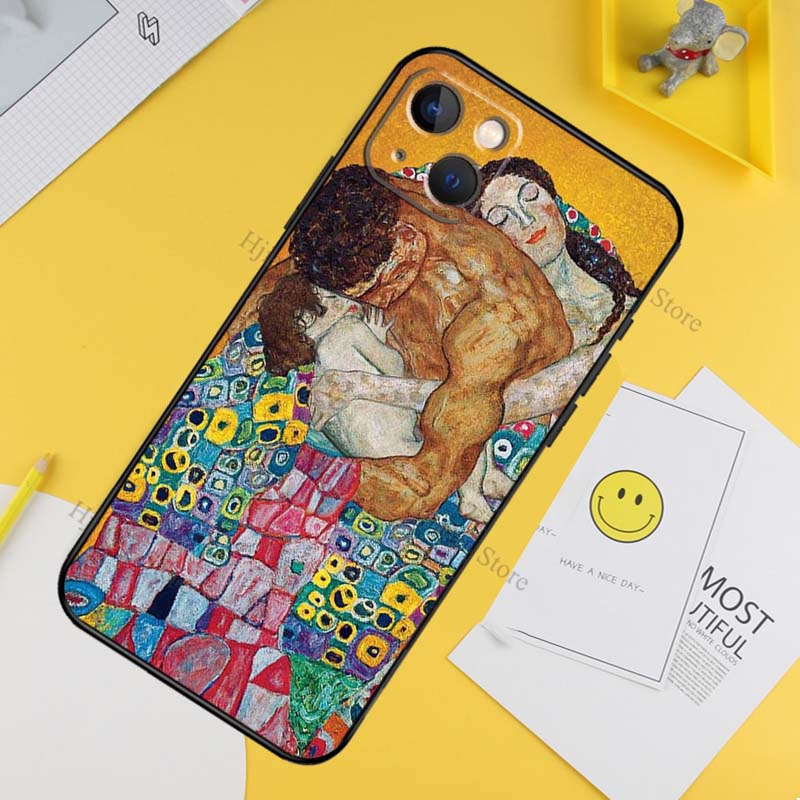 Чехол с картиной Густава Климта «Поцелуй» для iPhone 13 12 Mini X XR XS Max Чехол для iPhone 11 14 15 16 Pro Max Plus SE2