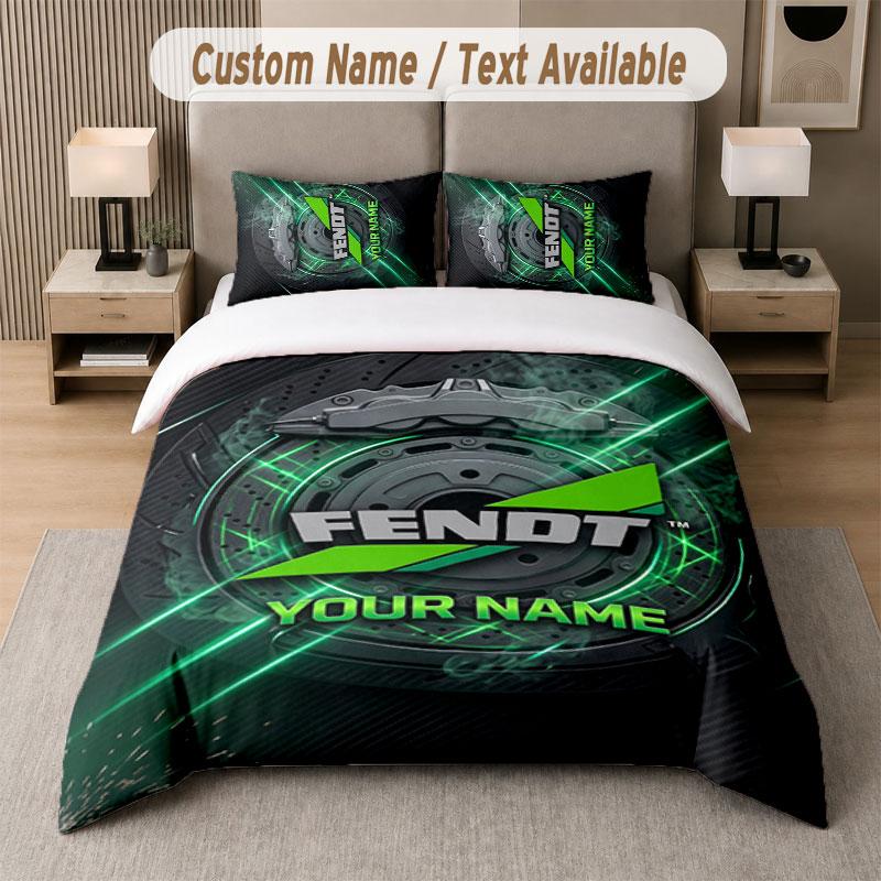 Custom Bedding Set Fendt Pattern, Print Name Text 1 Duvet Cover plus 2 Pillowcases Home Textile
