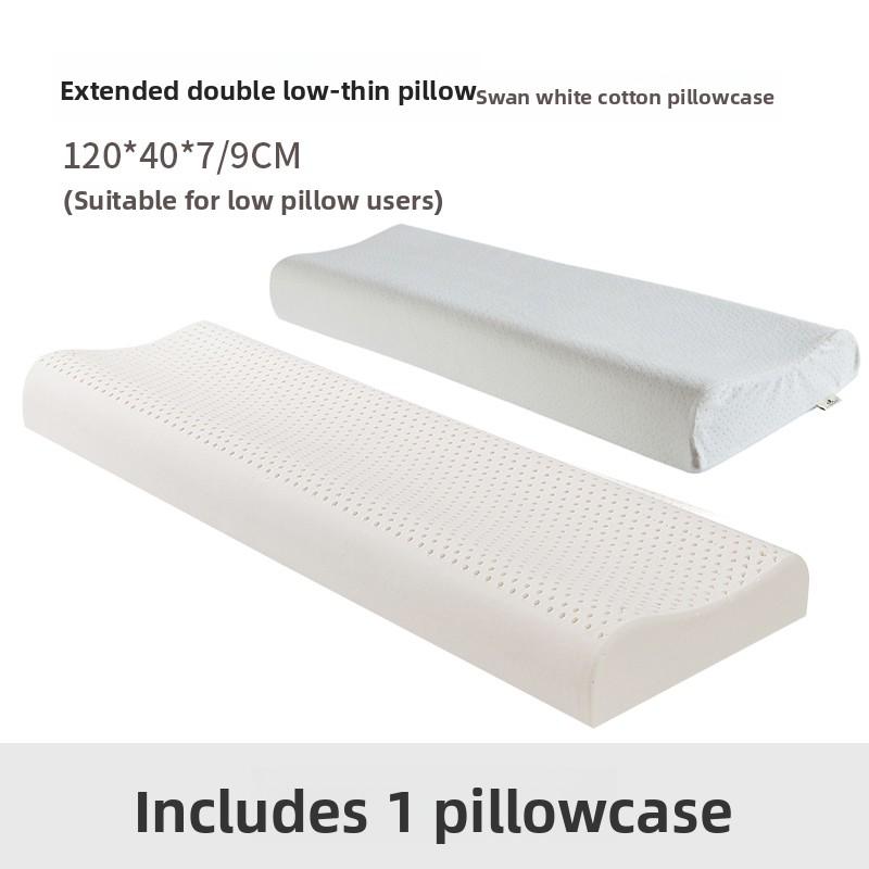 Natural Latex Long Pillow Double Size Extended Children Couples Massage Neck Support Bedding Accessories Soft Hard Adjustable