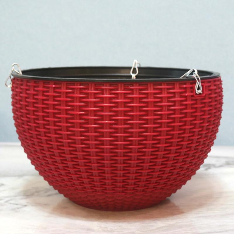 CANXING Подвесная корзина Imiatino Цветочный горшок с виноградной лозой Круглый садовый кашпо из смолы с треугольной цепью