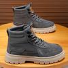 New Men's Martin Boots Autumn High-top Thick-soled Heightening Work Boots Men's Locomotive Casual Trendy Shoes