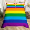 Rainbow Stripe Printed Duvet Set Three-Piece 3D Digital Printing Kit Bedding Set