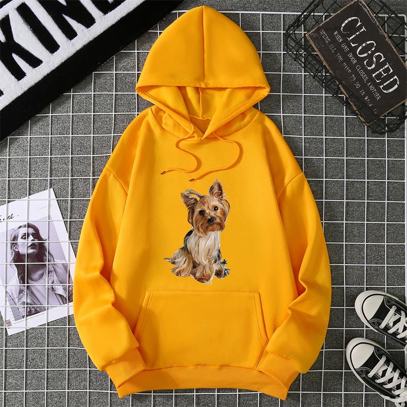Spring Summer Women's Hoodie 3D Kawaii Dog Printed Fashion Casual Long Sleeve Round Neck Top Loose Large Size Clothing
