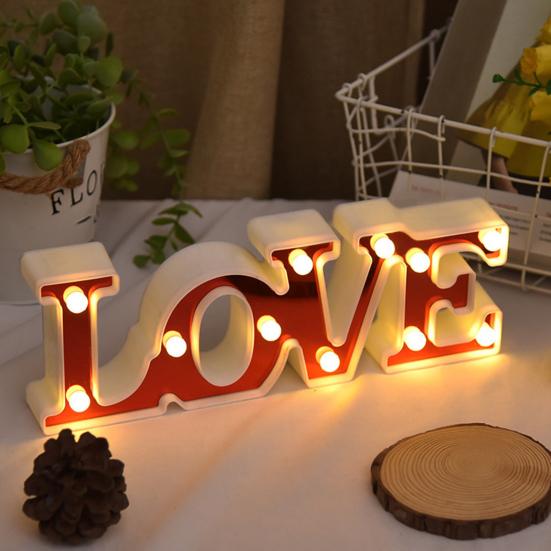 Letter Light Battery Express Love Props Operated Romantic LED Marquee Letters Love Sign