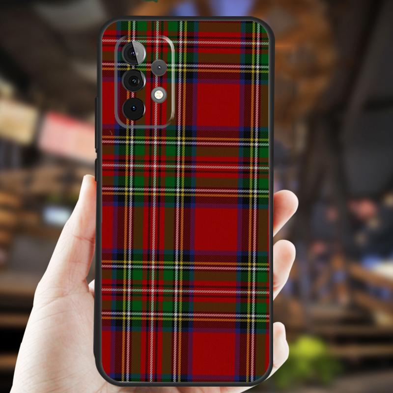 Клан Стюарт Клетчатый чехол в стиле Дресс-тартан для Samsung Galaxy A15 A35 A55 A53 A33 A13 A36 A56 A26 A16 A22 A32 A52 A54 A34 A05 A06