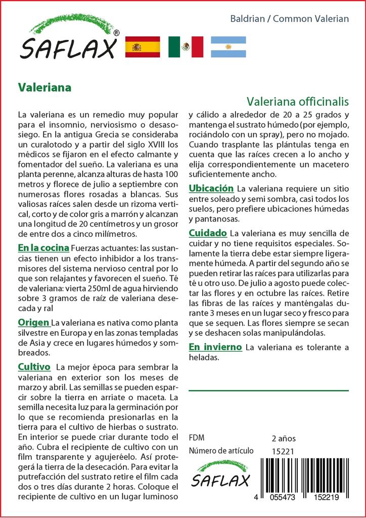 SAFLAX Garden in the Bag - Валериана обыкновенная - 200 семян - С субстратом в подходящем стоячем пакете - Valeriana officinalis