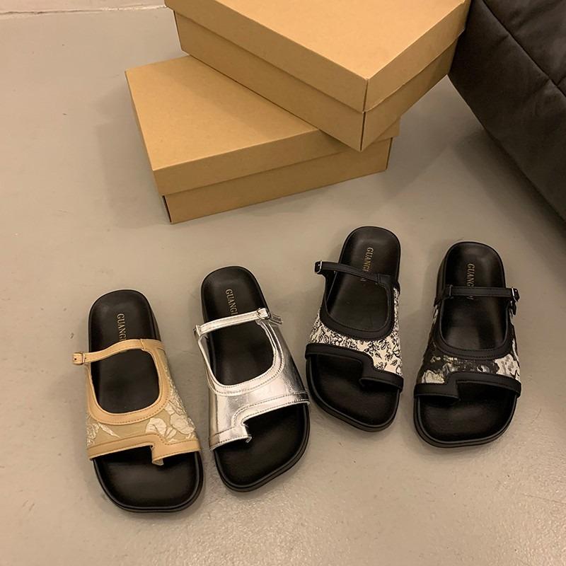 Новая мода, летняя пляжная обувь с ремешками, тапочки на квадратном каблуке, женские летние сандалии с милым бантом, шлепанцы