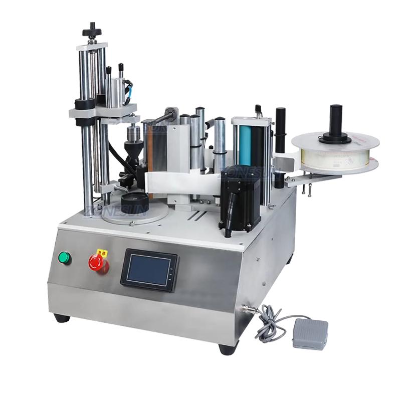 ZONESUN Semi-auto Hexagon Round Bottle Labeling Machine Sauce Jam Honey Label Sticker Applicator Wrap-around Labeler ZS-TB300W