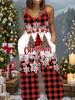 Women's Fashion Jumpsuit, Plus Size Clothing Daily Casual Fashion Wear, Graphic Christmas Printing Design,  Party Parties, Christmas Clothing