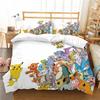 Покемон 3D Пикачу Пододеяльники Аниме Принт Постельное Белье Для Детей Мальчиков Девочек Взрослых Детская Коллекция Постельного Белья Праздничный Подарок