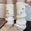 New Button Leg Warmers Twist Wool Boot Cuff Maillard Color Crochet Design Long Leggings Girls