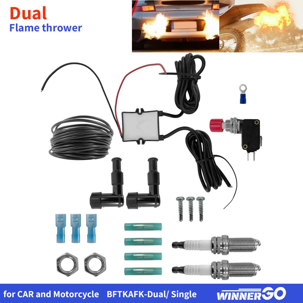 Dual Single Flame thrower FOR Car And Motorcycle Racing Flamethrower Kit 12V Exhaust Flame Kit Car And Truck Dual Flame Sprayer