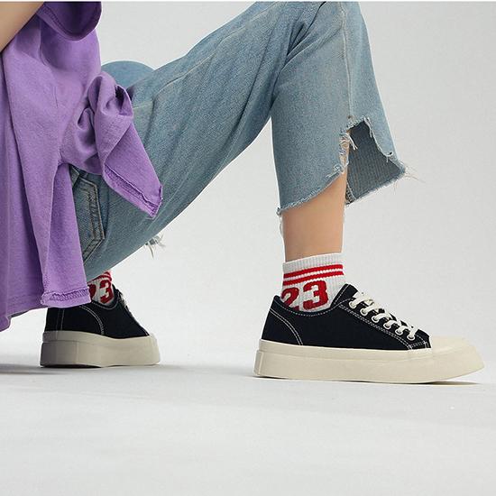 Летние студенческие парусиновые туфли на толстой подошве, женские универсальные туфли на высоком каблуке, японские повседневные туфли-подковы Matsuke, приливные туфли