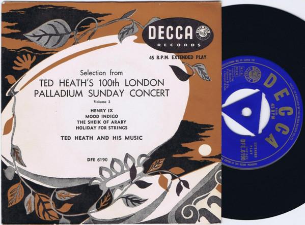 7-дюймовая пластинка ТЕД ХИТ his MUSIC Тед Хит и его Музыка Selection DFE6190 Decca Records L 1955 Великобритания Джаз Б/у