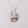Peach Tourmaline Gemstone Silver Pendant 1.8" 925 Sterling Silver Women Jewelry For Birthday Gift CP-42-13