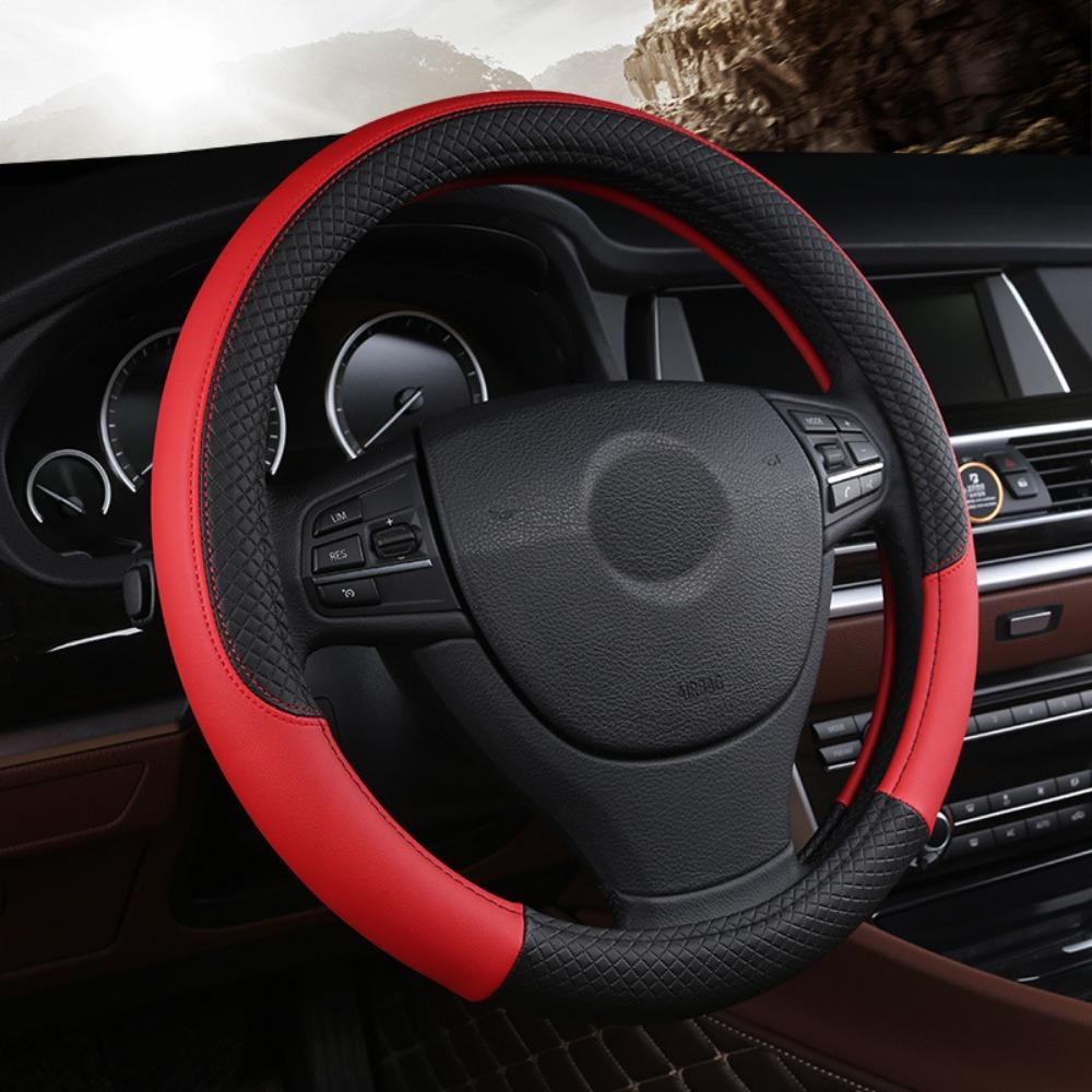 PU Leather Steering Wheel Cover 38cm Steering Cover Steer Wheel Protector Car Interior Decoration