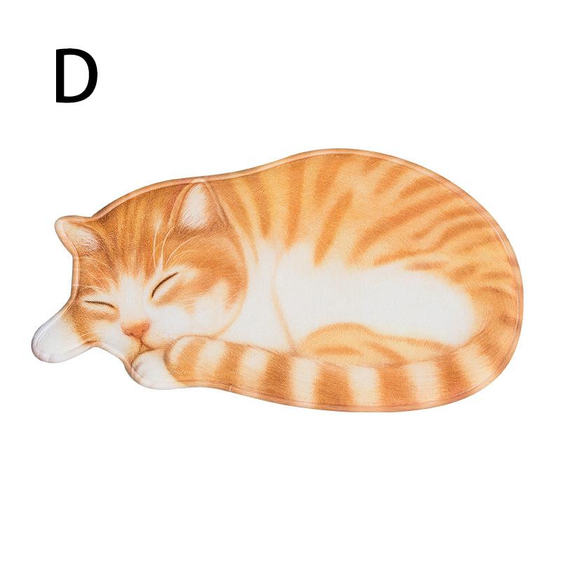 Коврик для спальни, противоскользящий коралловый бархатный ковер, 3D кошачий коврик в форме дверного коврика, милый коврик для ванной, прихожей, кухни