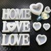 1 шт. 3D Форма Сердца HOME LOVE Силиконовая Форма Буквы Гипс Форма для Свечи DIY Украшение Дома Инструмент для Изготовления Украшений