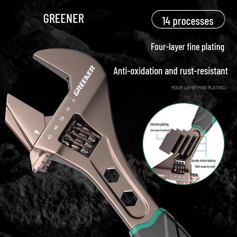 Многофункциональный регулируемый гаечный ключ Green Forest - Универсальный подвижный инструмент для труб и кранов