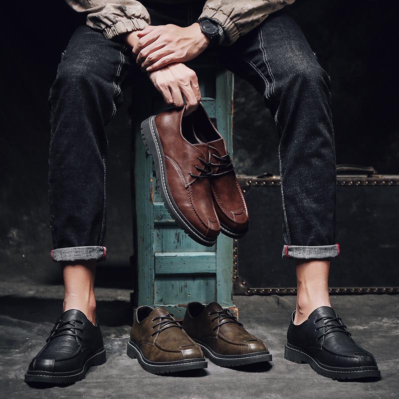 Мужские повседневные туфли из натуральной кожи, брендовые, мужские модельные туфли, британский стиль, деловые туфли на плоской подошве, дышащие, для офиса, свадьбы, удобные мужские туфли