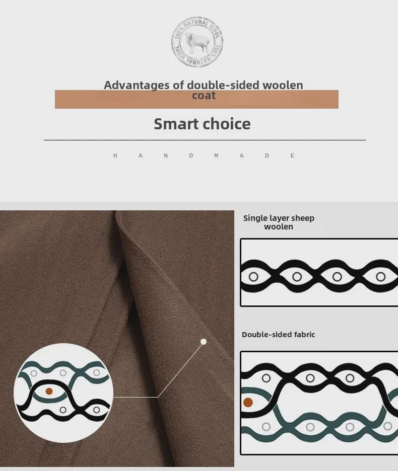 Men’s Handmade 100% Wool Double-Breasted Coat for Autumn/Winter