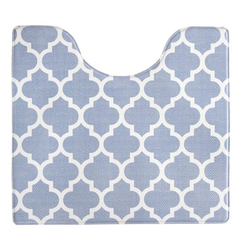 OKA Quick Wipe Toilet Mat, Approximately 55cm x 60cm, Gray (Moroccan) (Wipeable PVC)