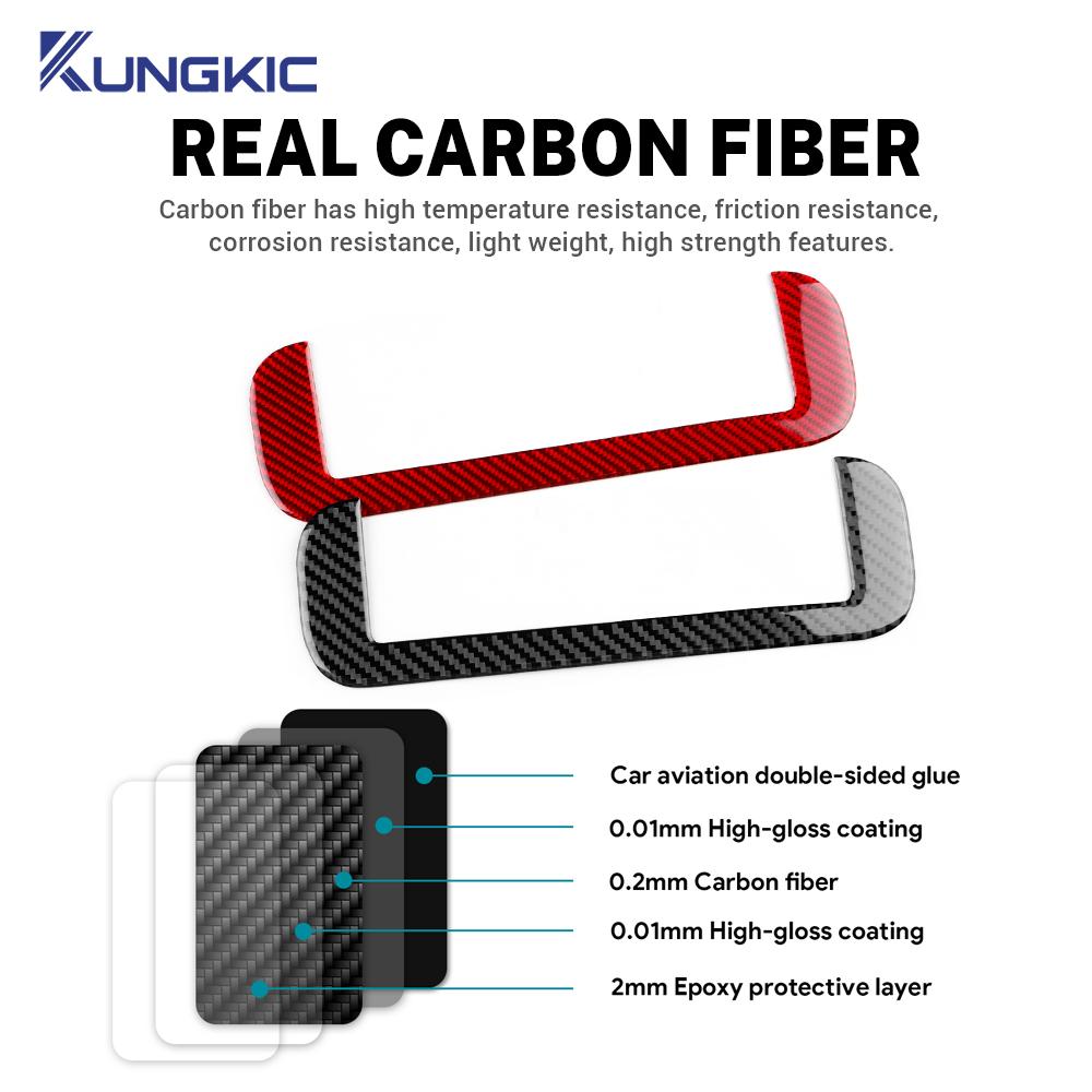 Real Soft Carbon Fiber Sticker Car Central Control Screen Trim For Fiat Panda 2013-2019 2020 2021 2022 2023 2024 2025 LHD RHD