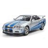 1/24 Scale Nissan GTR-R34 Alloy Car Model with Authentic Sound Effects, Premium Collectible Toy for Kids & Adults