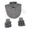 Plaid Fake Collar Fake Sleeve Cuff White Lace Detachable Shirt False Collar for Women Blouse Sweater Lapel Clothing Accessories