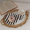 Glass Material Decorative Wall Mirror Oval Shape Cosmetics Storage Tray  Kitchen Decor