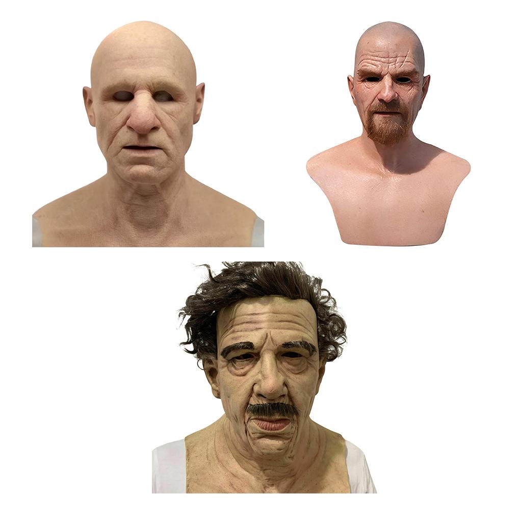Удобная маска старика для вечеринки в честь Хэллоуина, реалистичные маски дедушки, маска на конец Хэллоуина
