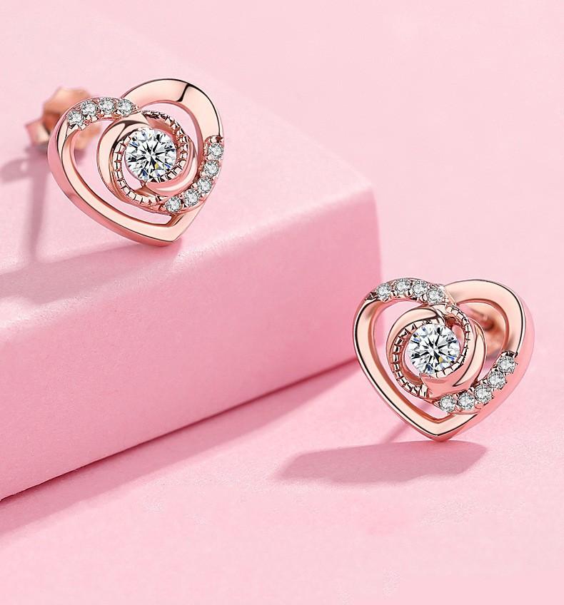 Вечные серьги-сердечки, женские модные маленькие серьги-сердечки в форме роз для подруги