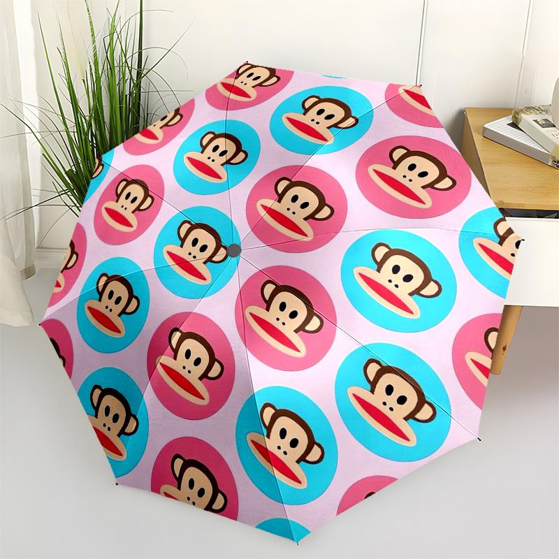 1pc Paul Frank Monkey Pattern Umbrella with Plastic Handle,Suitable for All Seasons Home Travel Outdoor UmbrellaM1422
