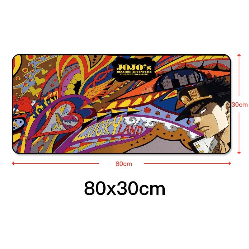 Большой игровой коврик для мыши 80x30 см с запирающимся краем, аниме, компьютерный резиновый коврик для мыши для JOJO Bizarre Adventure, 31,49 "x 11,81"