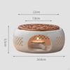 Round Ceramic Teapot Warmer Warming Holder for Heating Coffee Milk or Tea Bronze 