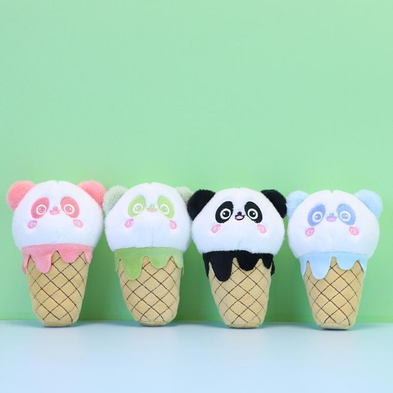 Cute And Adorable Cone Panda Keychain Plush Toy Bag Pendant