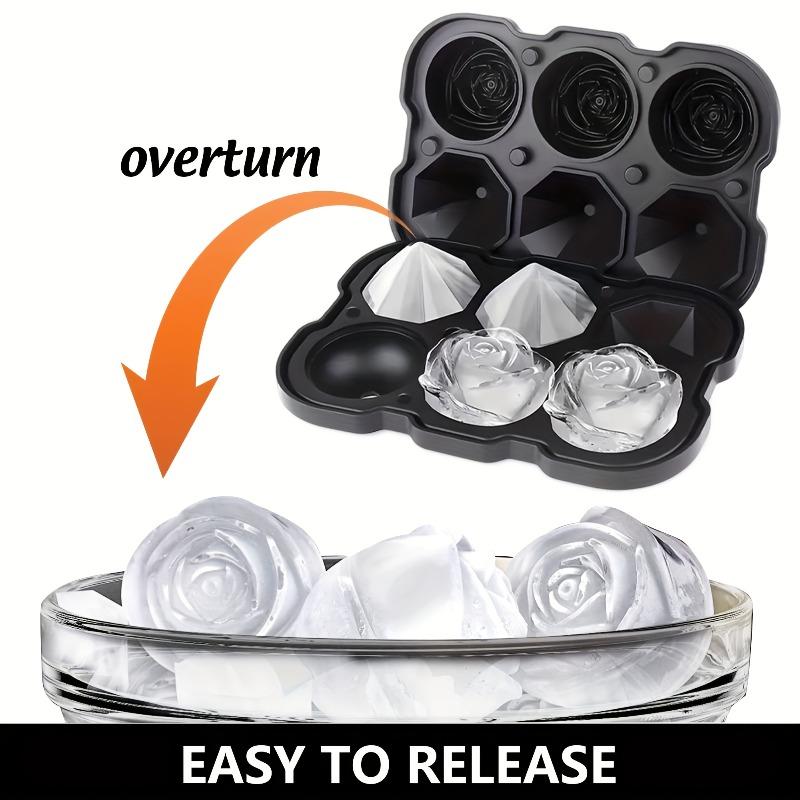 Ice Cube Mold Diamond Rose Summer Shaped Food Grade Silicone Square Ice Cube Maker Tray High Quality Mold For Bar Making Drink